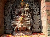 Kathmandu Changu Narayan 13 Vishnu With 12 Arms, Seven Heads Including Boar And Lion Heads Riding Garuda With Lakshmi On Lap